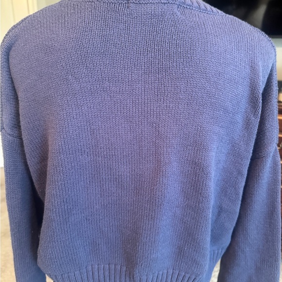Grayson Threads Cropped style teddy bear knit sweater, blue and white womens XL - Picture 5 of 12